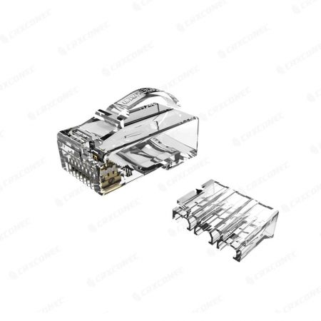 Cat6 UTP Arc Latch RJ45-connector met inzetstuk 6 omhoog / 2 omlaag - Cat.6 UTP Arc Latch RJ45-connector met inzetstuk 6 omhoog / 2 omlaag